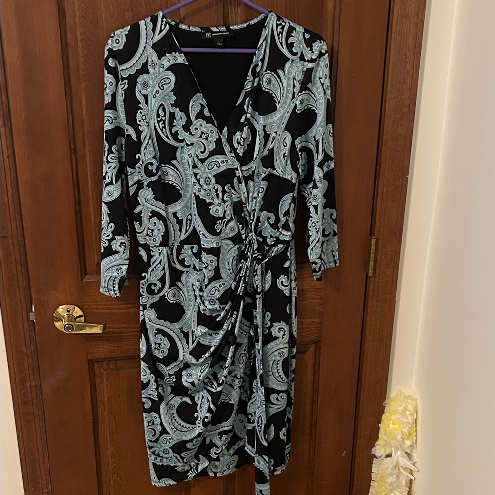 INC International Concepts Black and Blue Paisley Dress